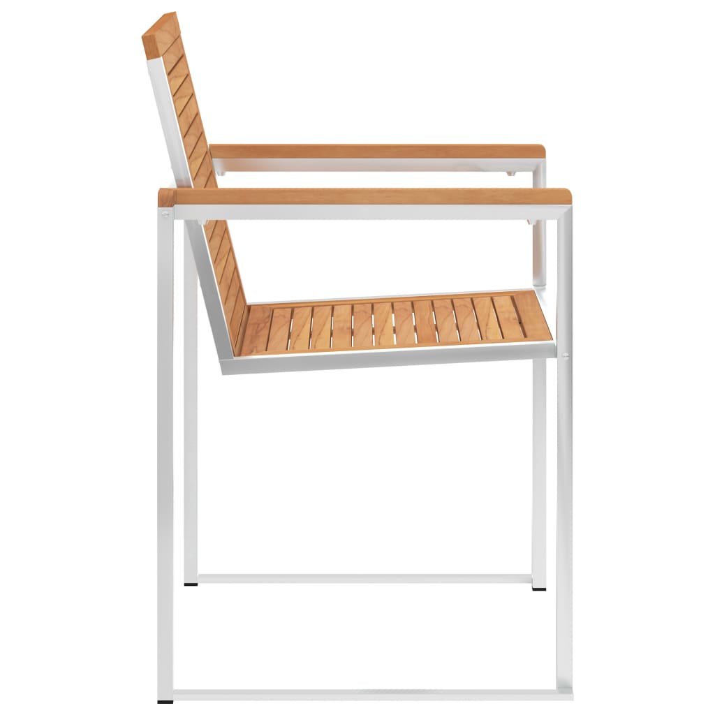 vidaXL Gartenstühle mit Kissen 2 Stk. Massivholz Teak und Stahl