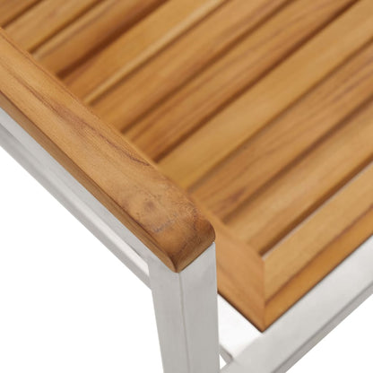 vidaXL Gartenstühle mit Kissen 2 Stk. Massivholz Teak und Stahl