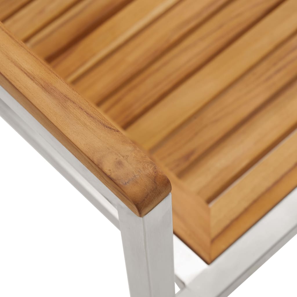vidaXL Gartenstühle mit Kissen 2 Stk. Massivholz Teak und Stahl