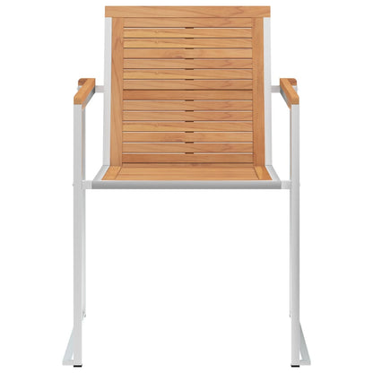 vidaXL Gartenstühle mit Kissen 2 Stk. Massivholz Teak und Stahl
