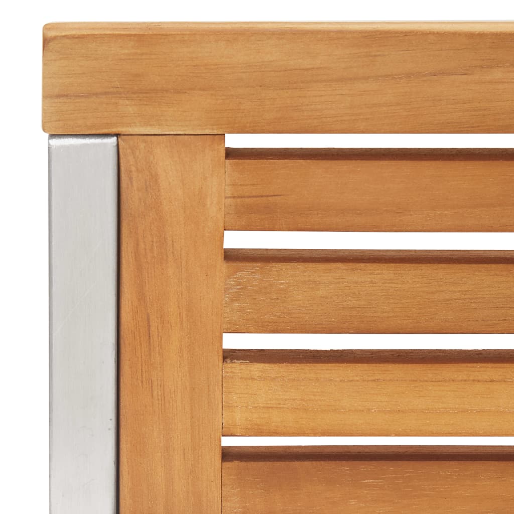 vidaXL Gartenstühle mit Kissen 2 Stk. Massivholz Teak und Stahl