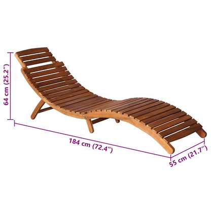 vidaXL Sonnenliege mit Tisch und Auflage Massivholz Akazie