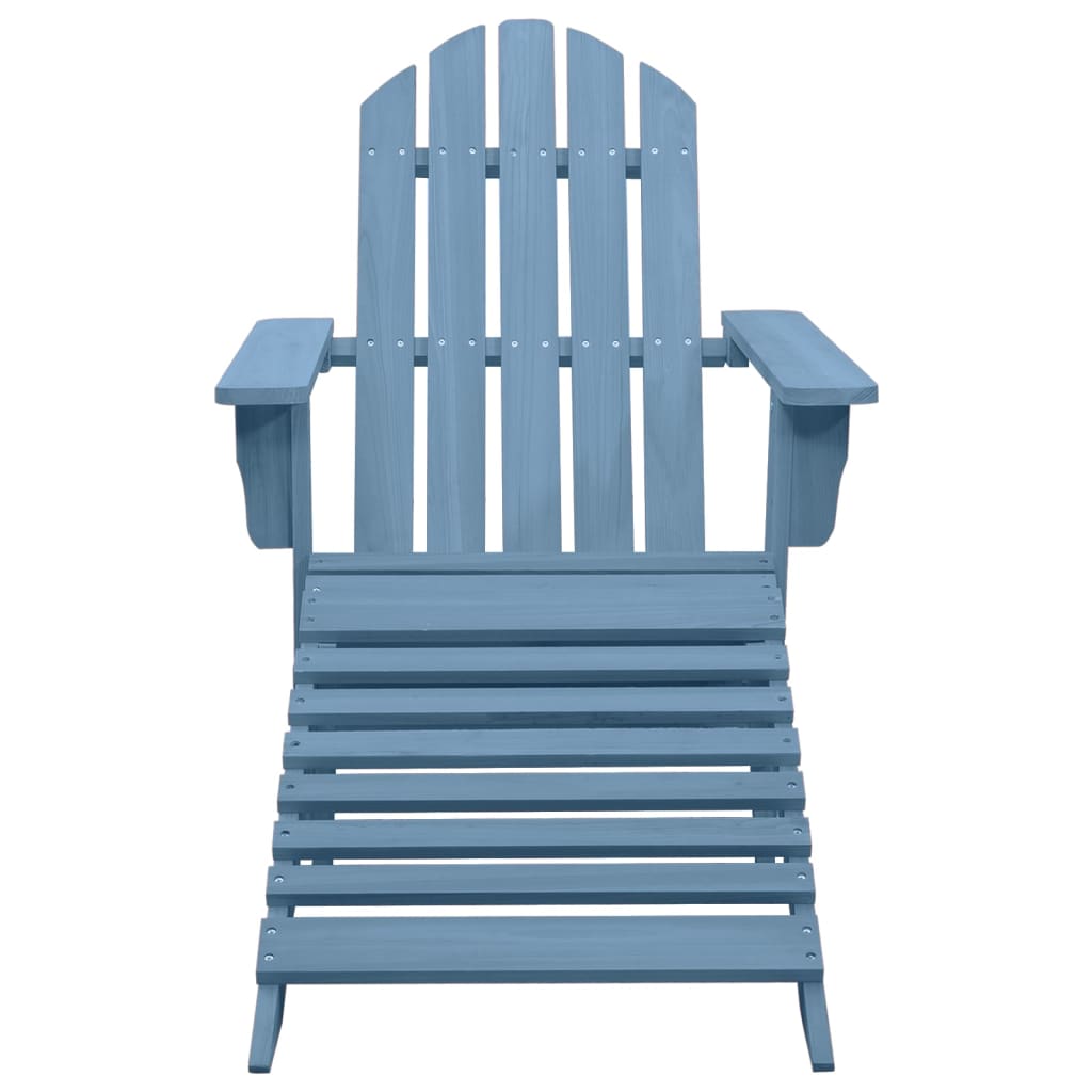 vidaXL Adirondack-Gartenstuhl mit Fußteil Massivholz Tanne Blau