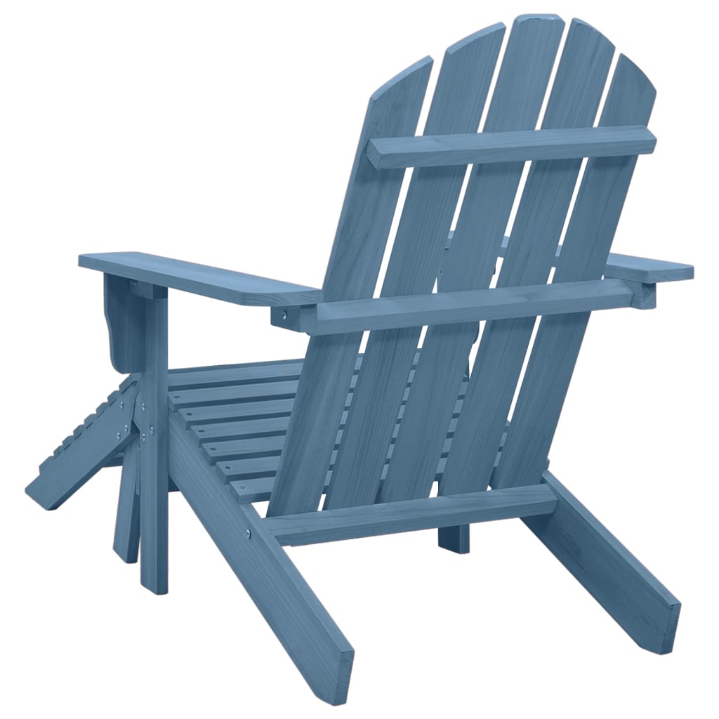 vidaXL Adirondack-Gartenstuhl mit Fußteil Massivholz Tanne Blau