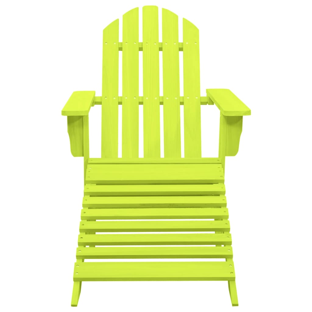 vidaXL Adirondack-Gartenstuhl mit Fußteil Massivholz Tanne Grün