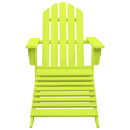 vidaXL Adirondack-Gartenstuhl mit Fußteil Massivholz Tanne Grün