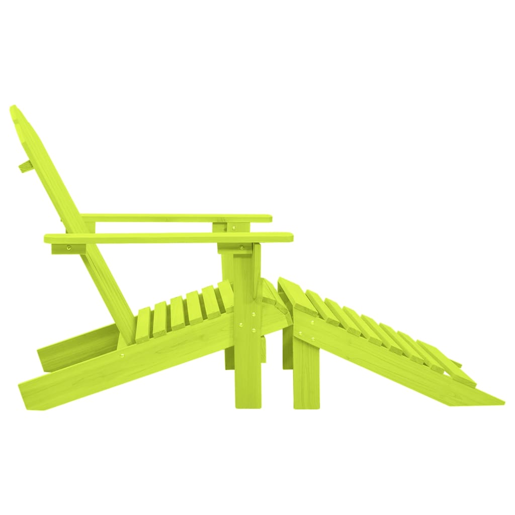 vidaXL Adirondack-Gartenstuhl mit Fußteil Massivholz Tanne Grün