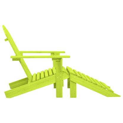 vidaXL Adirondack-Gartenstuhl mit Fußteil Massivholz Tanne Grün