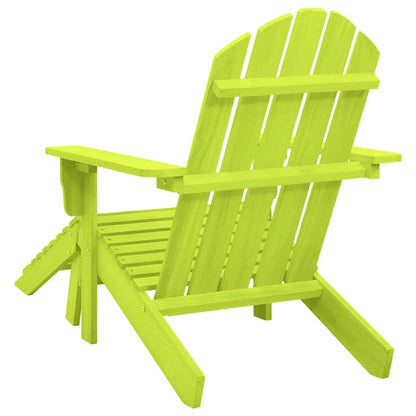 vidaXL Adirondack-Gartenstuhl mit Fußteil Massivholz Tanne Grün