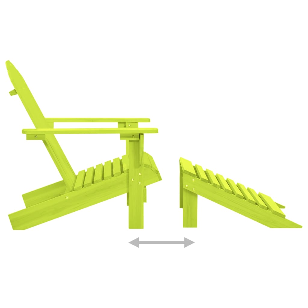vidaXL Adirondack-Gartenstuhl mit Fußteil Massivholz Tanne Grün