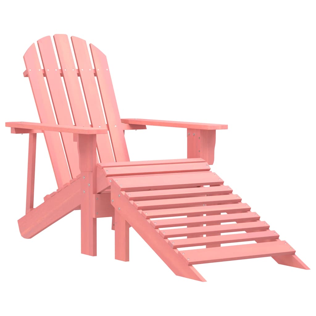 vidaXL Adirondack-Gartenstuhl mit Fußteil Massivholz Tanne Rosa