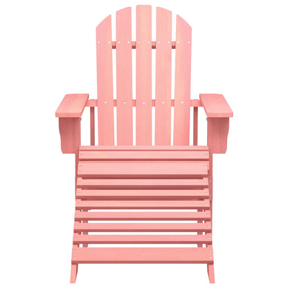 vidaXL Adirondack-Gartenstuhl mit Fußteil Massivholz Tanne Rosa