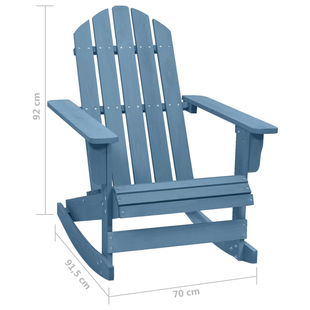 vidaXL Adirondack-Schaukelstuhl Massivholz Tanne Blau
