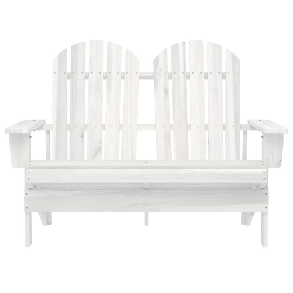 vidaXL 2-Sitzer Adirondack-Gartenbank Massivholz Tanne Weiß