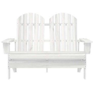 vidaXL 2-Sitzer Adirondack-Gartenbank Massivholz Tanne Weiß