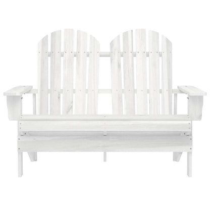 vidaXL 2-Sitzer Adirondack-Gartenbank Massivholz Tanne Weiß