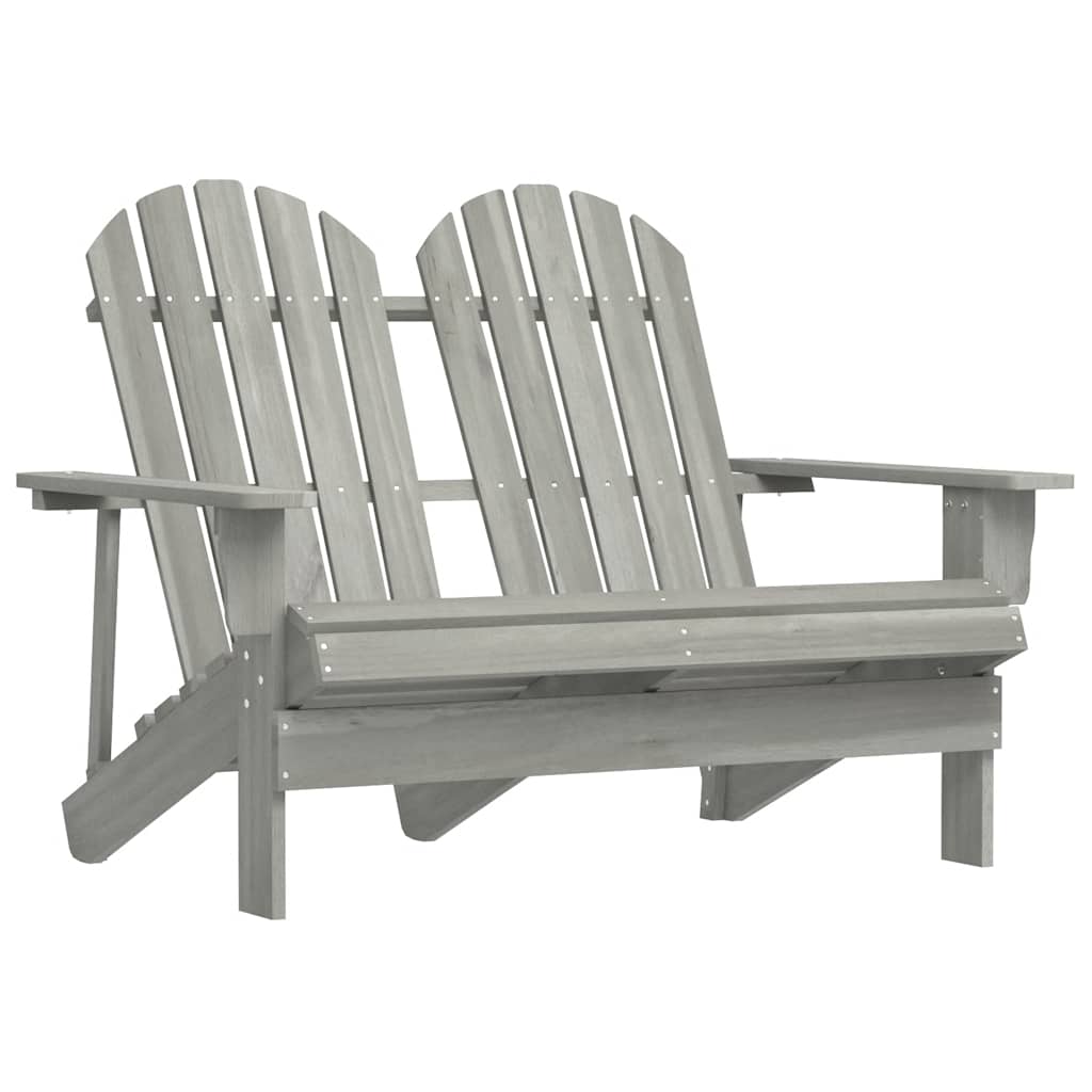vidaXL Banc de jardin Adirondack 2 places en sapin massif gris