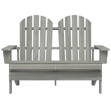 vidaXL Adirondack-Gartenbank 2-Sitzer Massivholz Tanne Grau