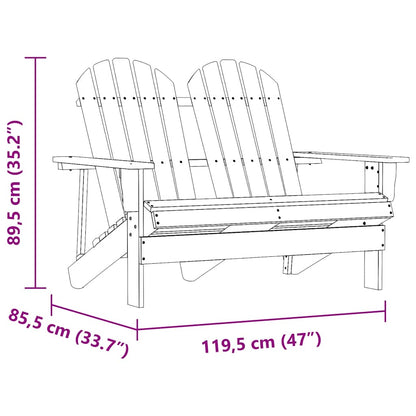 vidaXL Adirondack-Gartenbank 2-Sitzer Massivholz Tanne Braun