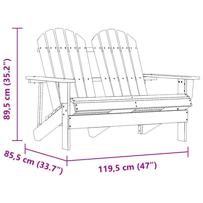 vidaXL Adirondack-Gartenbank 2-Sitzer Massivholz Tanne Grün