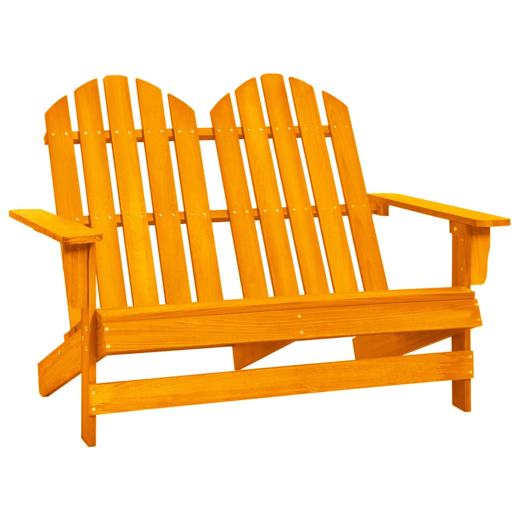 vidaXL Banc de jardin Adirondack 2 places en bois de sapin massif orange
