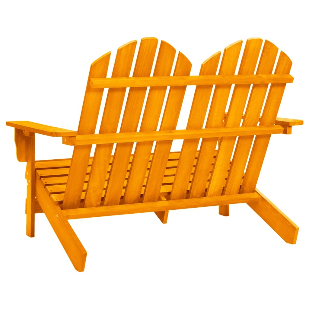 vidaXL Banc de jardin Adirondack 2 places en bois de sapin massif orange