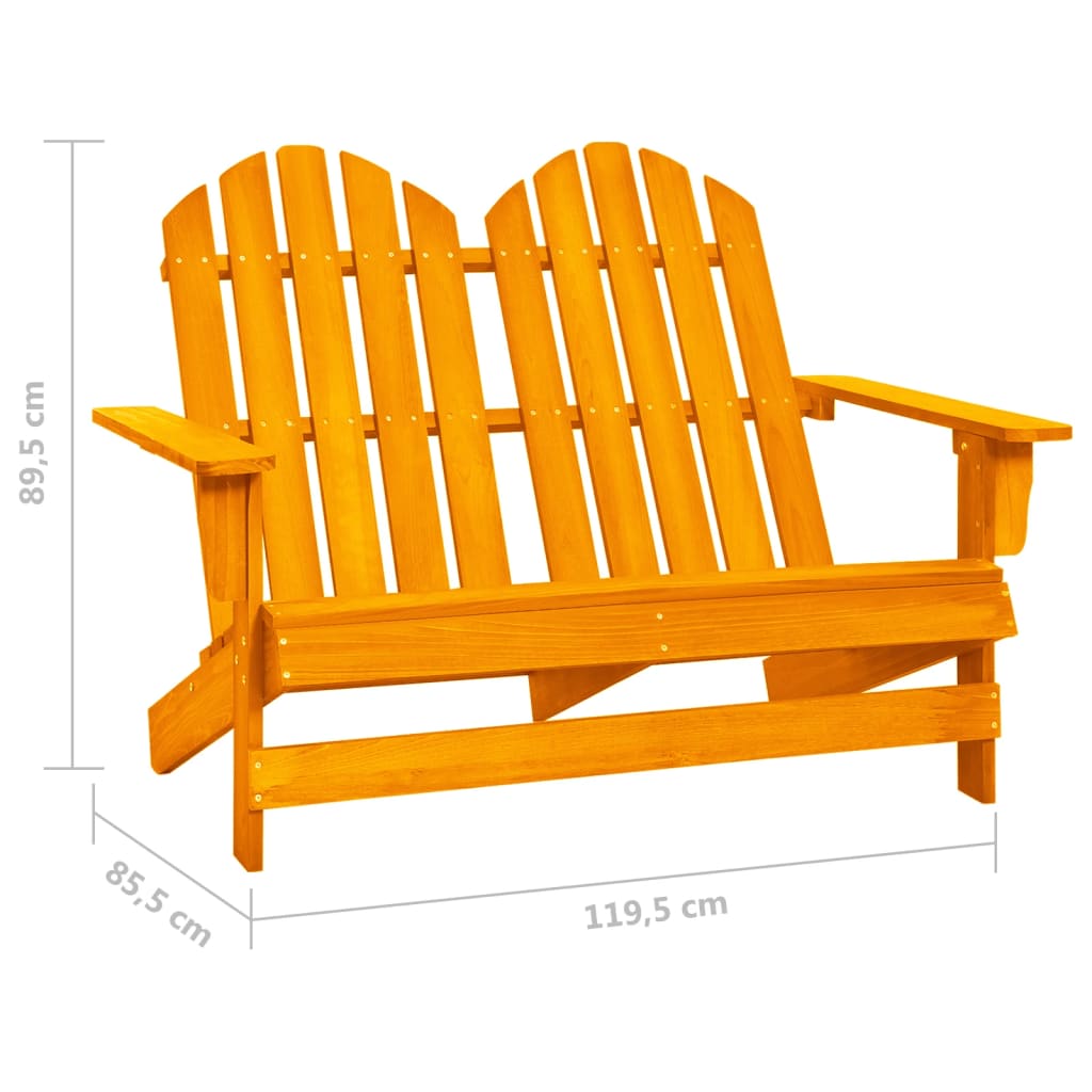 vidaXL Banc de jardin Adirondack 2 places en bois de sapin massif orange
