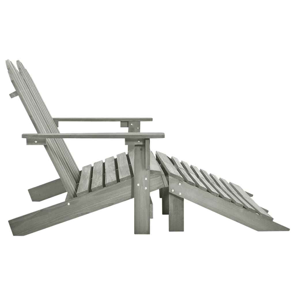 vidaXL Adirondack-Gartenbank 2-Sitzer mit Fußteil Tannenholz Grau