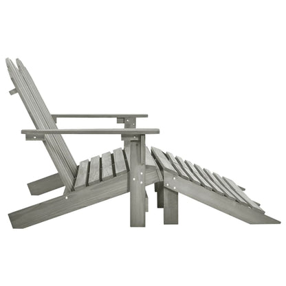 vidaXL Adirondack-Gartenbank 2-Sitzer mit Fußteil Tannenholz Grau