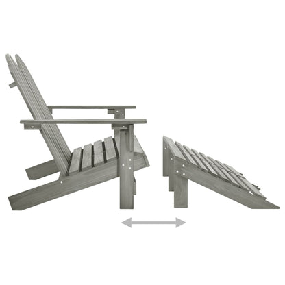 vidaXL Adirondack-Gartenbank 2-Sitzer mit Fußteil Tannenholz Grau