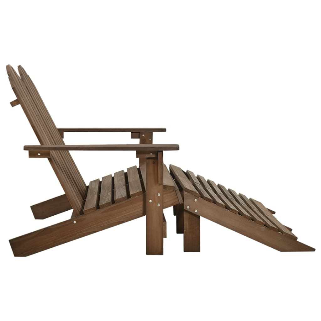 vidaXL Banc de jardin Adirondack 2 places avec repose-pieds Bois de sapin Marron