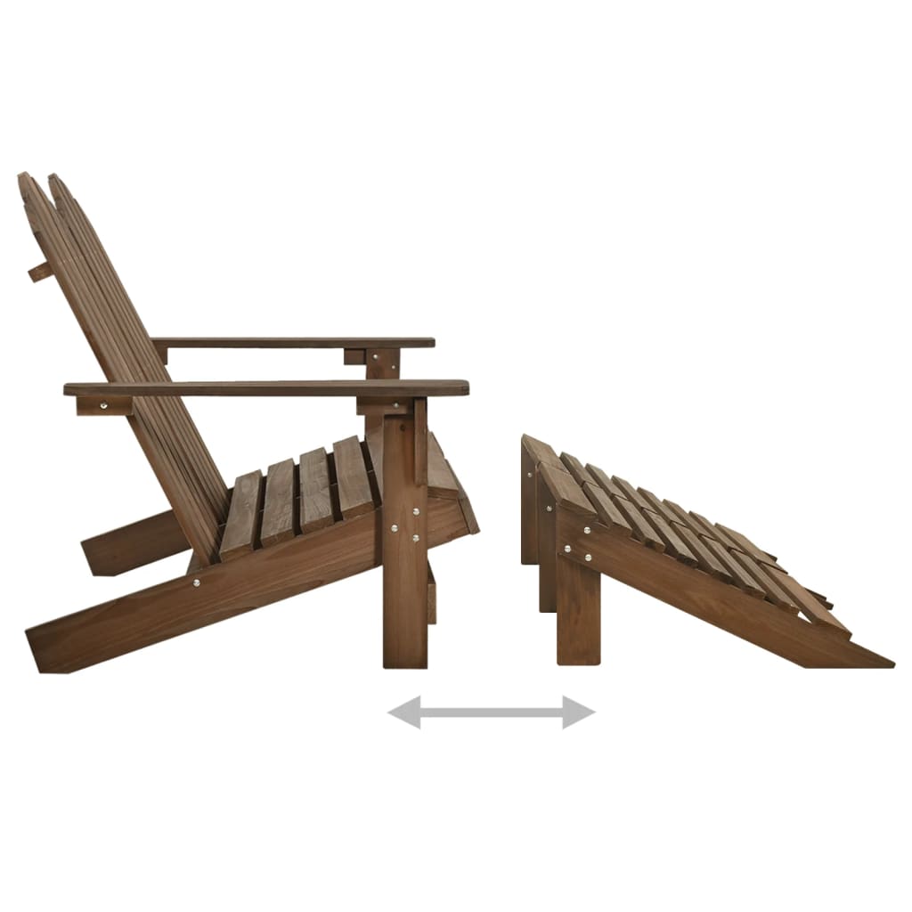 vidaXL Banc de jardin Adirondack 2 places avec repose-pieds Bois de sapin Marron
