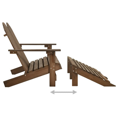 vidaXL Banc de jardin Adirondack 2 places avec repose-pieds Bois de sapin Marron