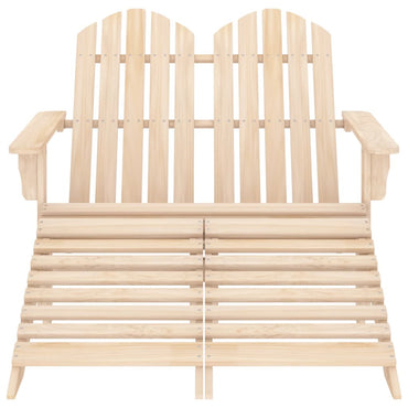 vidaXL Adirondack-Gartenbank 2-Sitzer mit Fußteil Tannenholz