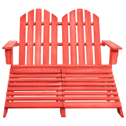 vidaXL Adirondack-Gartenbank 2-Sitzer mit Fußteil Tannenholz Rot