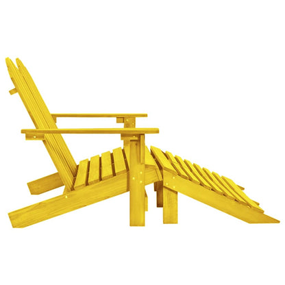 vidaXL Adirondack-Gartenbank 2-Sitzer mit Fußteil Tannenholz Gelb