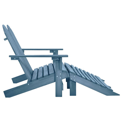 vidaXL Banc de jardin Adirondack 2 places avec repose-pieds Bois de sapin Bleu