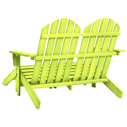 vidaXL Adirondack-Gartenbank 2-Sitzer mit Fußteil Tannenholz Grün