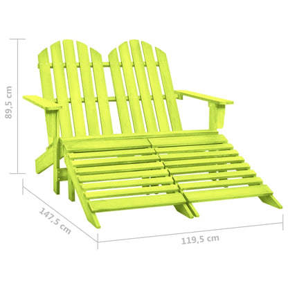 vidaXL Adirondack-Gartenbank 2-Sitzer mit Fußteil Tannenholz Grün