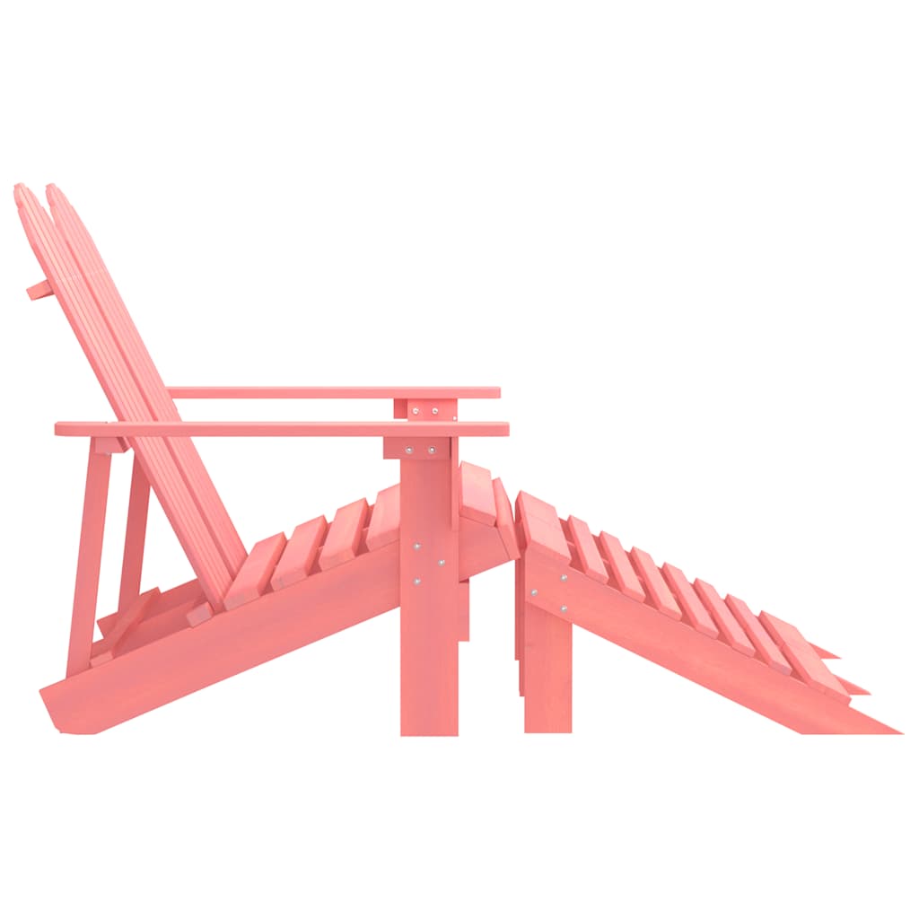 vidaXL Banc de jardin Adirondack 2 places avec repose-pieds Bois de sapin Rose