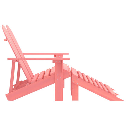 vidaXL Banc de jardin Adirondack 2 places avec repose-pieds Bois de sapin Rose