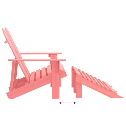 vidaXL Banc de jardin Adirondack 2 places avec repose-pieds Bois de sapin Rose