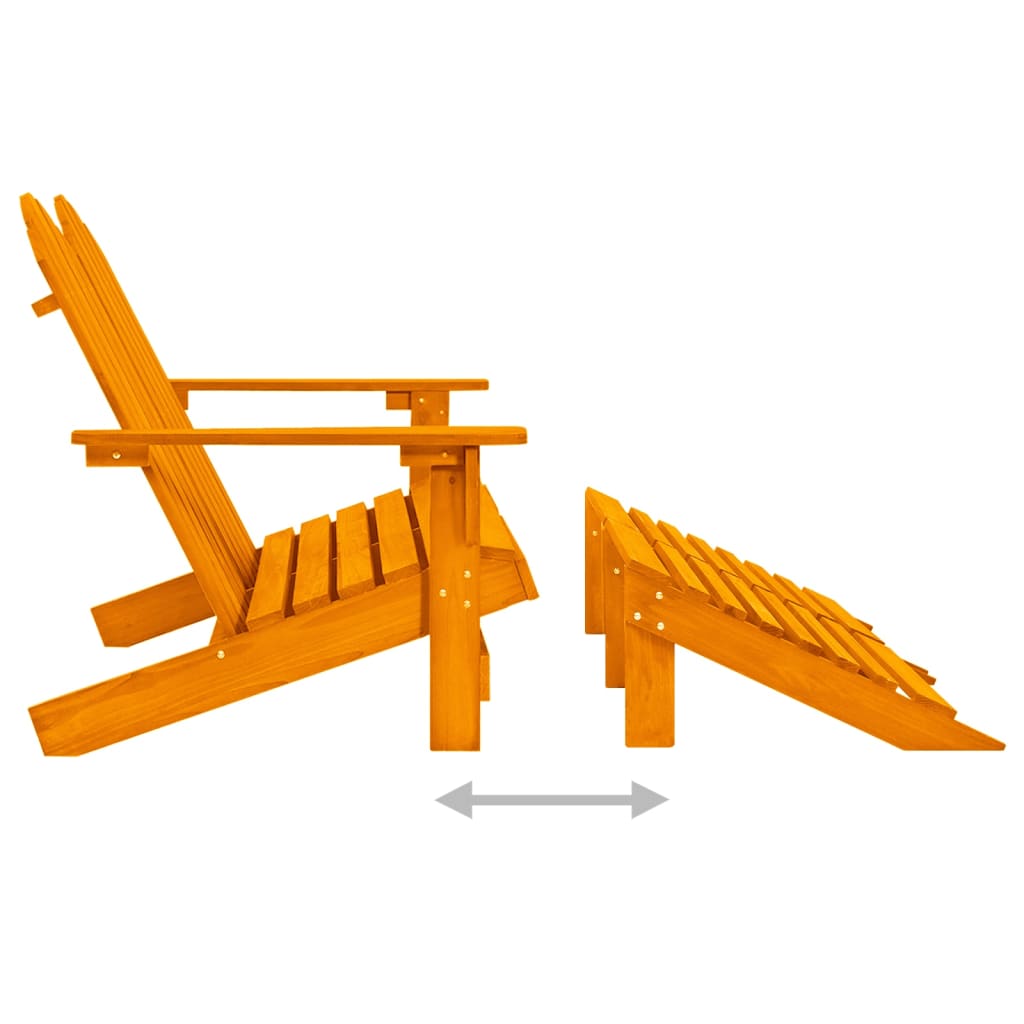 vidaXL Adirondack-Gartenbank 2-Sitzer mit Fußteil Tannenholz Orange