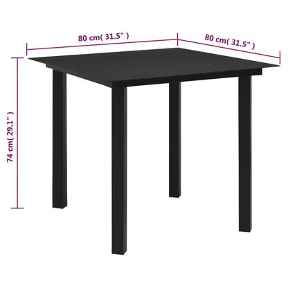 vidaXL 3-tlg. Garten-Essgruppe Schwarz PVC Rattan