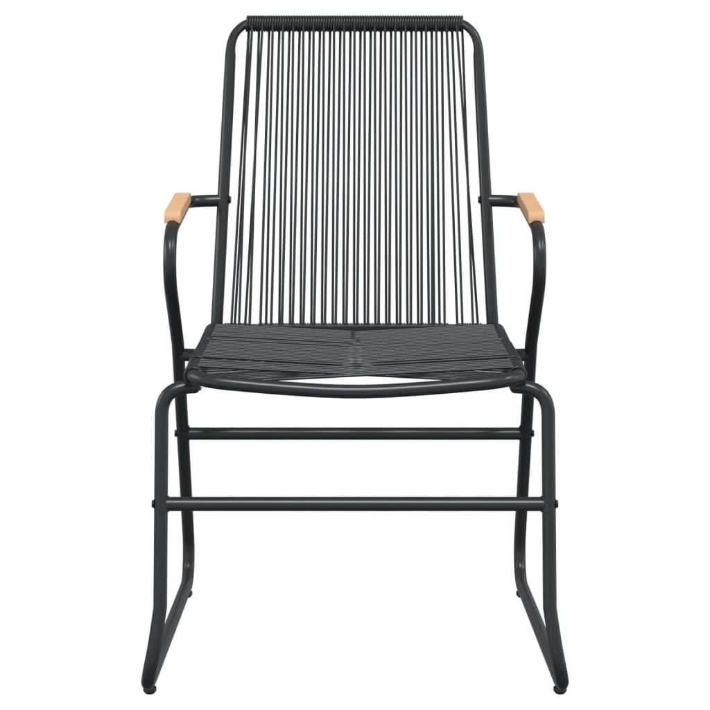 vidaXL 3-tlg. Garten-Essgruppe Schwarz PVC Rattan