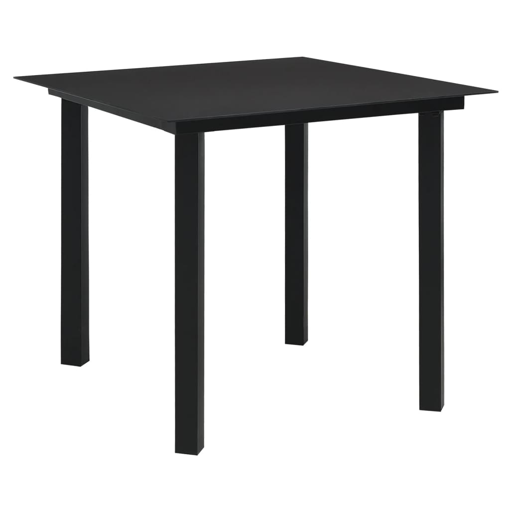 vidaXL 3-tlg. Garten-Essgruppe Schwarz PVC Rattan