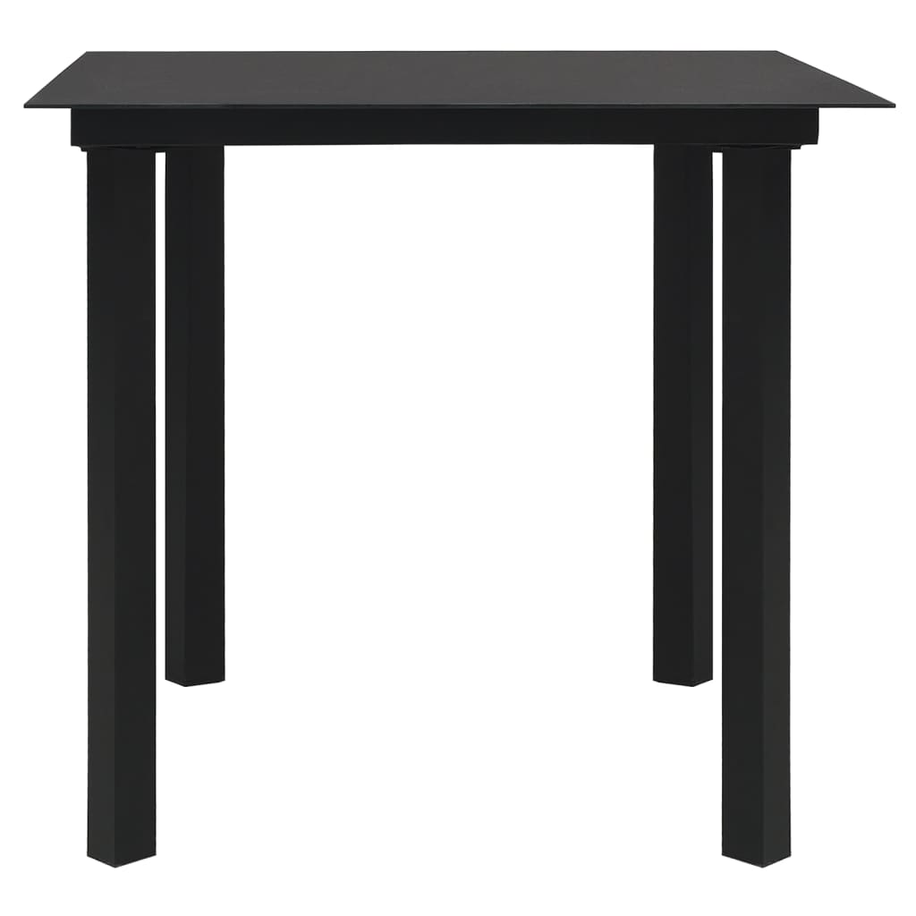 vidaXL 3-tlg. Garten-Essgruppe Schwarz PVC Rattan