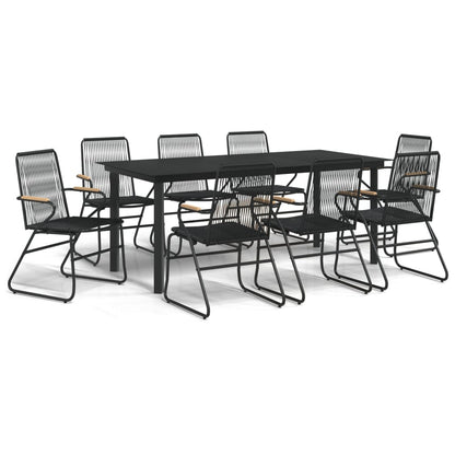 vidaXL Ensemble de salle à manger de jardin 9 pcs Résine tressée Noir