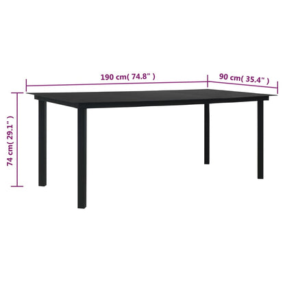 vidaXL Ensemble de salle à manger de jardin 9 pcs Résine tressée Noir