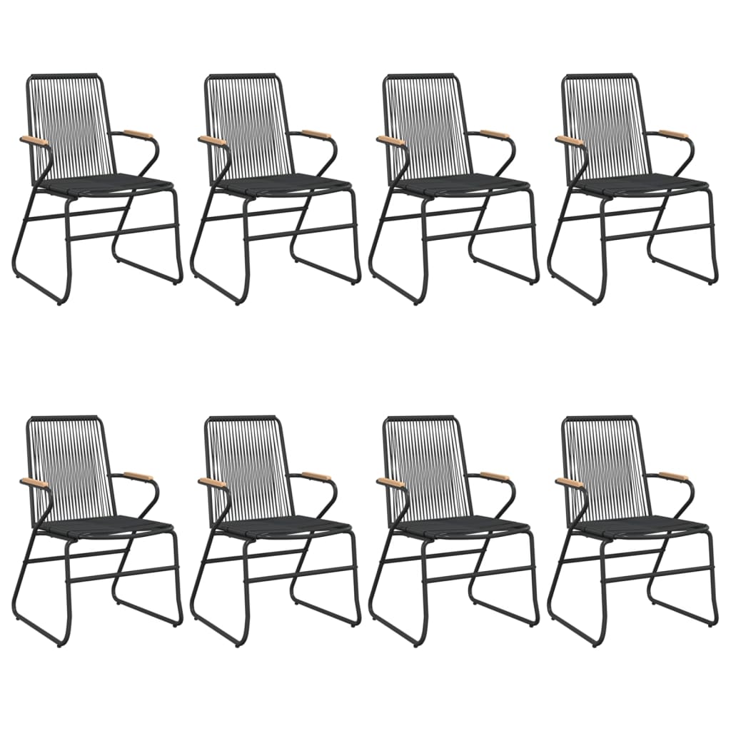 vidaXL Ensemble de salle à manger de jardin 9 pcs Résine tressée Noir
